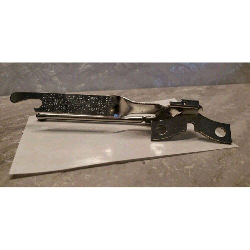VTG EKCO Miracle Can Opener 885 Metal Handheld + Bottle Opener Made in USA